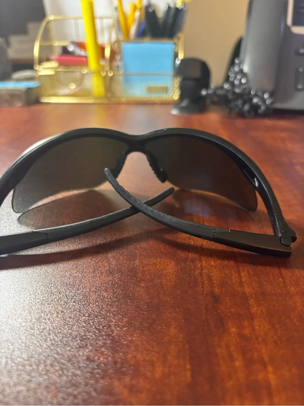 Nemesis KC-2851-8 Black Safety Glasses Wrap Around Protective Sunglasses ANSI